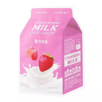 A'pieu - Milk One Pack Mask - Strawberry - Rozjaśniająca Maska w Płacie – 21g