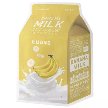 A'pieu - Milk One Pack Mask - Banana - Odżywcza Maska w Płachcie – 21g