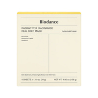 Biodance - Radiant Vita Niacinamide Real Deep Mask - Zestaw Rozświetlających Maseczek do Twarzy - 34g 4szt