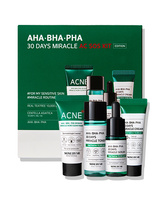 Some By Mi - AHA BHA PHA 30 Days Miracle AC SOS Kit 30ml, 10ml, 20g, 30ml – Zestaw Kosmetyków Kwasowych do Skóry Trądzikowej